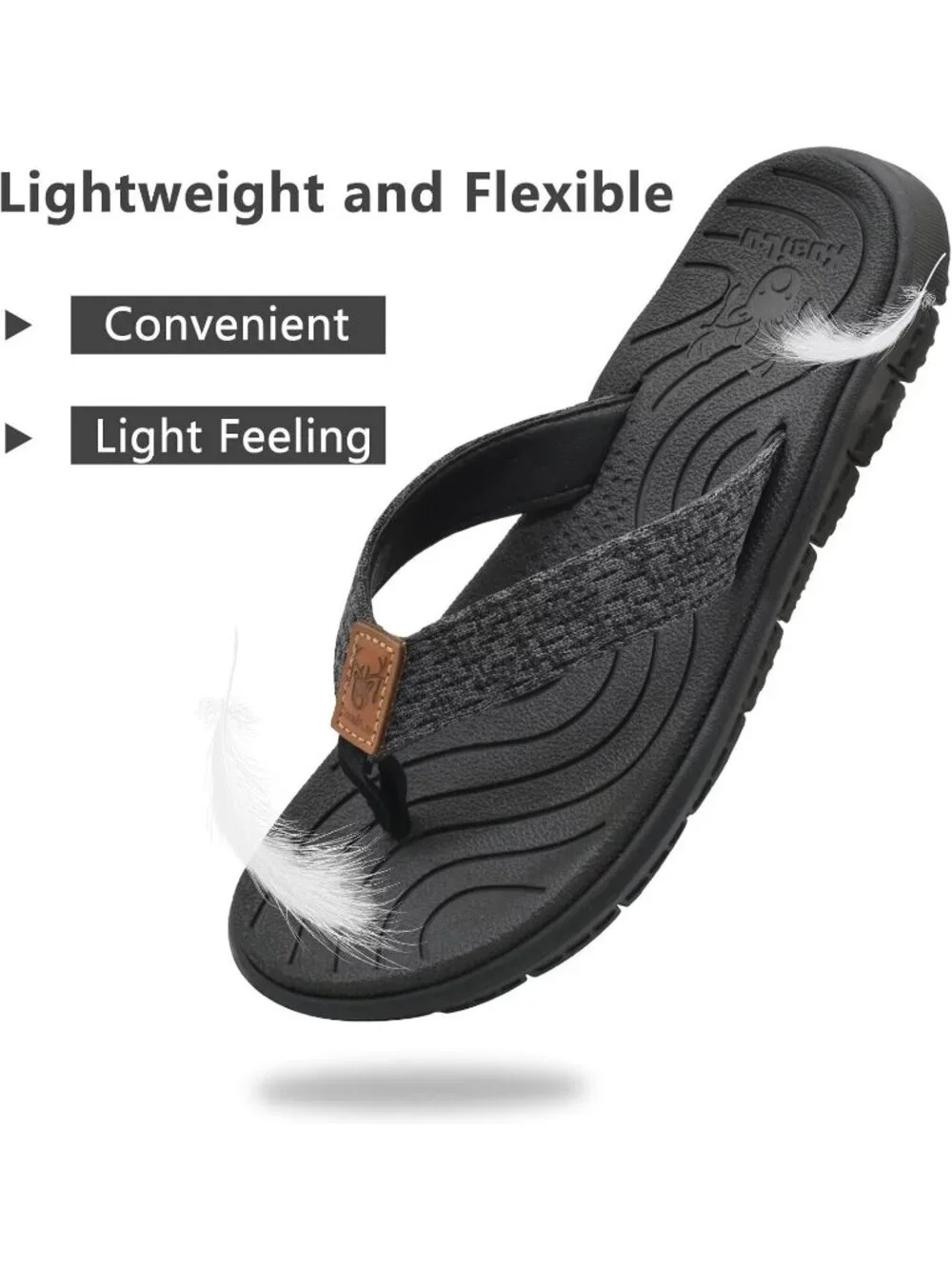 Women's Black Flip Flops Lightweight Cushion Summer Beach Sandals Casual